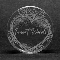 Tribute Insert Words Plug / Gauge - Clear Glass | Flat Faced Double Flare - Lasered To Order In House At Custom Plugs HQ