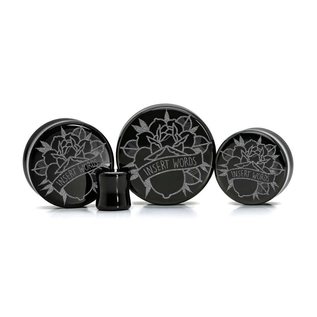 Alternative Black Net Jasper Stone Plug / Gauge