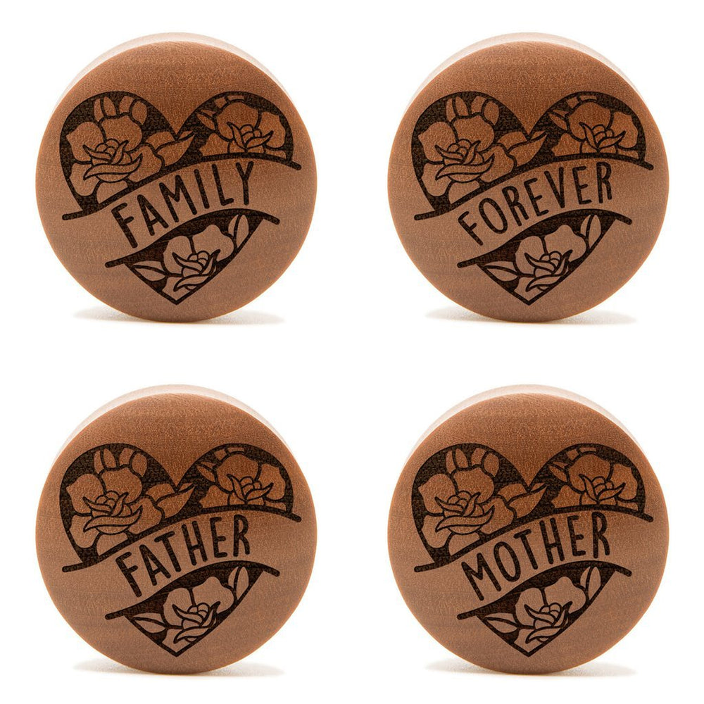 Banner Rose Insert Wörter Plug / gauge - Saba Wood | Konvexe Doppelaufgeweitet