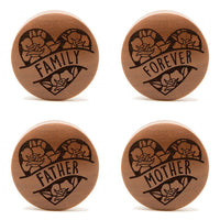 Banner Rose Insert Wörter Plug / gauge - Saba Wood | Konvexe Doppelaufgeweitet