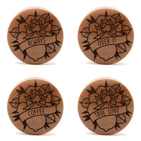 Banner Rose Insert Wörter Plug / gauge - Saba Wood | Konvexe Doppelaufgeweitet