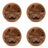 Horseshoe Insert Words Plug / Gauge - Saba Wood | Convex Double Flare - Lasered To Order In House At Custom Plugs HQ