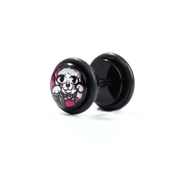 Sparkly Colourful Pink and Blue Glitter Fake Taper / Plug / Gauge