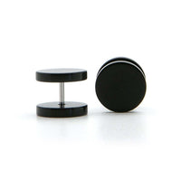 Black Fake Plug / Gauge - Fake Gauge Earrings In Acrylic