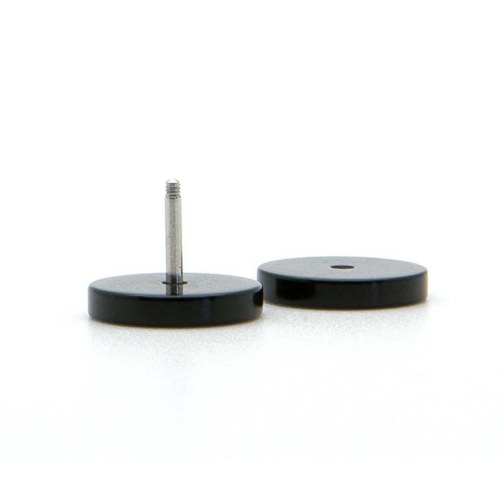 Female wearing cool Blood Globe Double Flare Acrylic Ear Plug / Gauge
