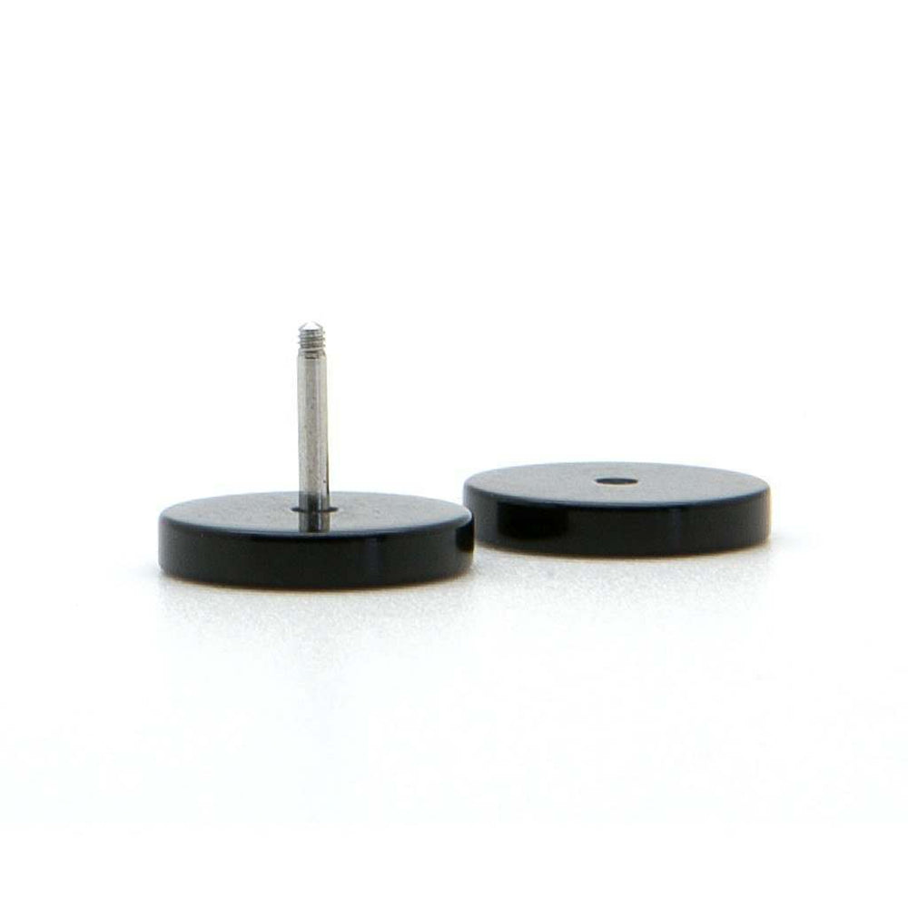 Black Fake Plug / Gauge - Fake Gauge Earrings In Acrylic