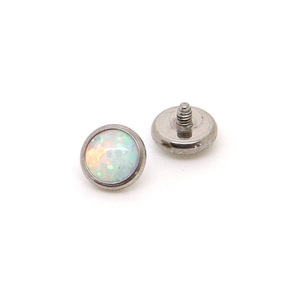 Dermal Top White Opal Titanium Custom Plugs