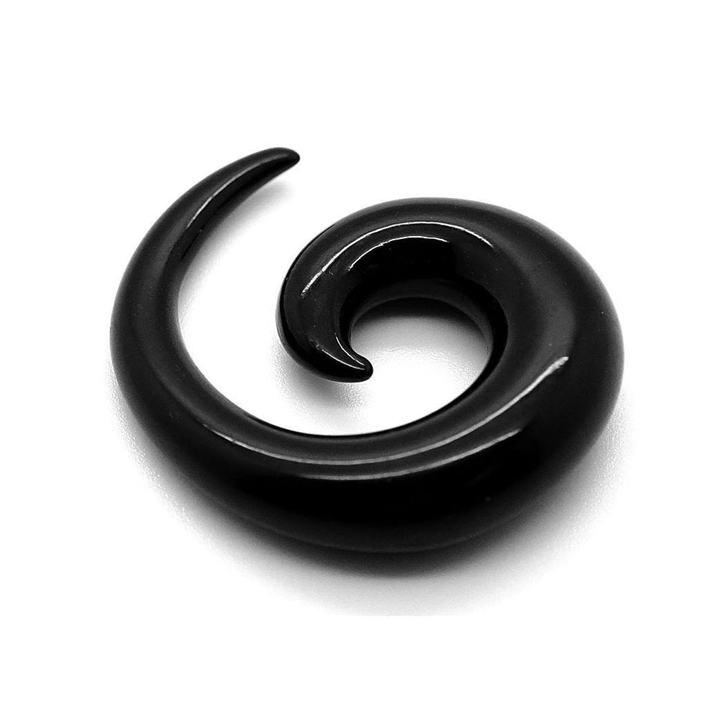 Zaya Body Jewelry Black Spiral Ear Plugs / Crescent Tapers - 10mm To 24mm (Pair)